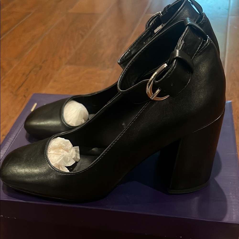 Madden Girl Black Chunky Heel Mary Jane Shoes